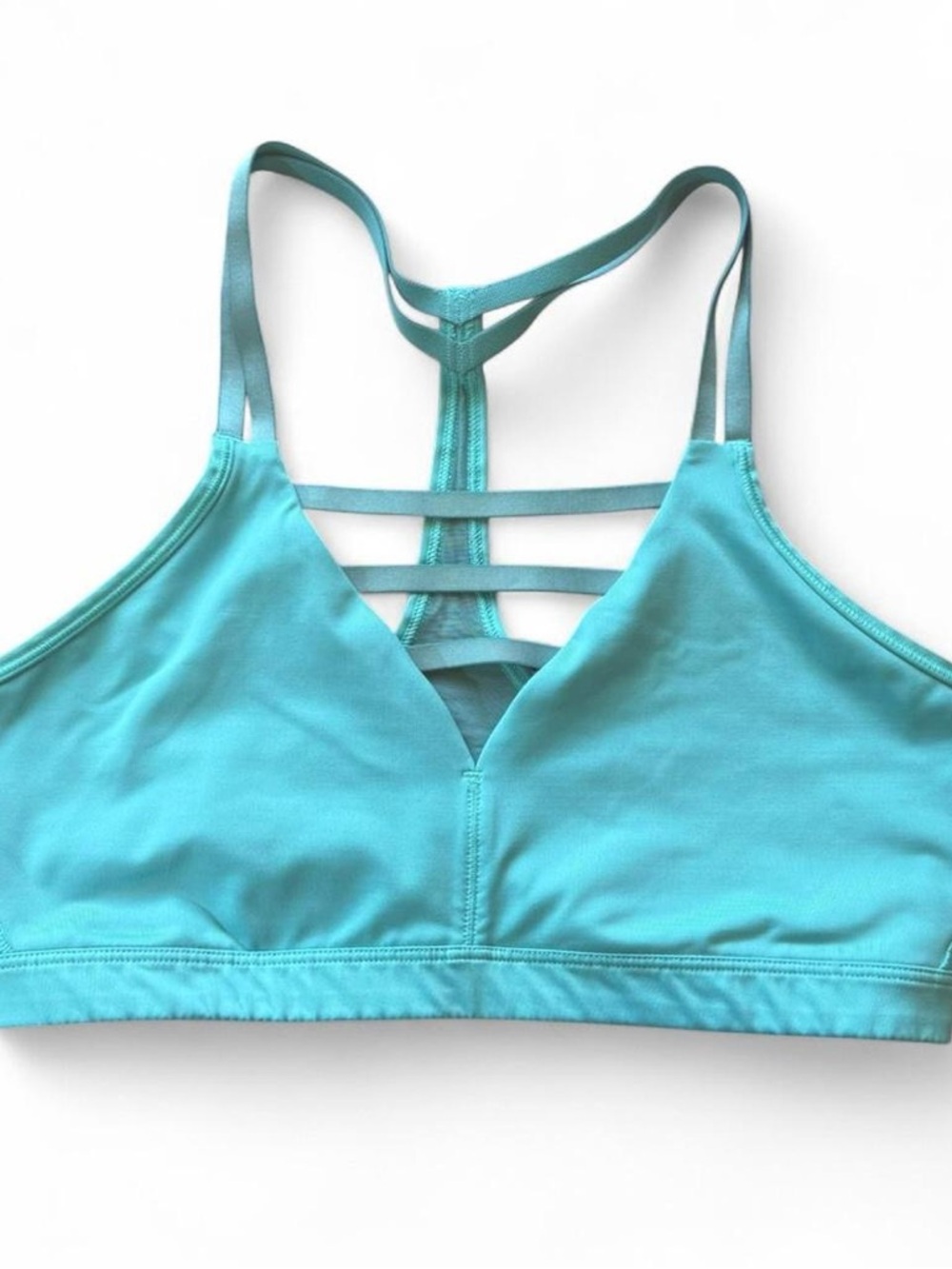 Victoria’s Secret VSX Strappy Plunge Sport Bra M Turquoise